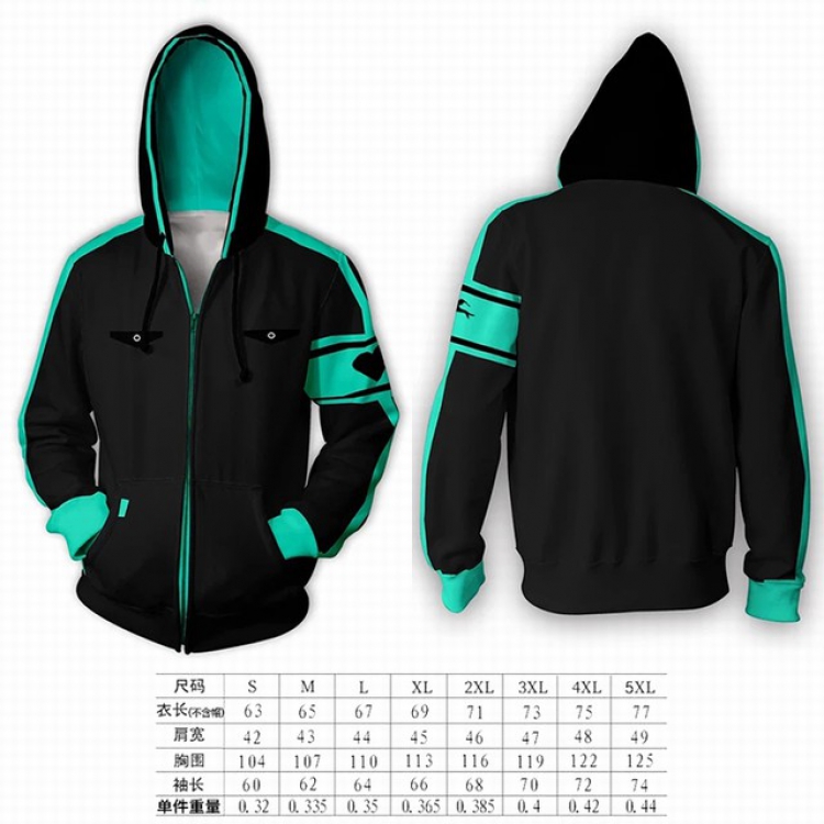 Hatsune Miku black hooded zipper sweater coat S M L XL 2XL 3XL 4XL 5XL price for 2 pcs preorder 3 days