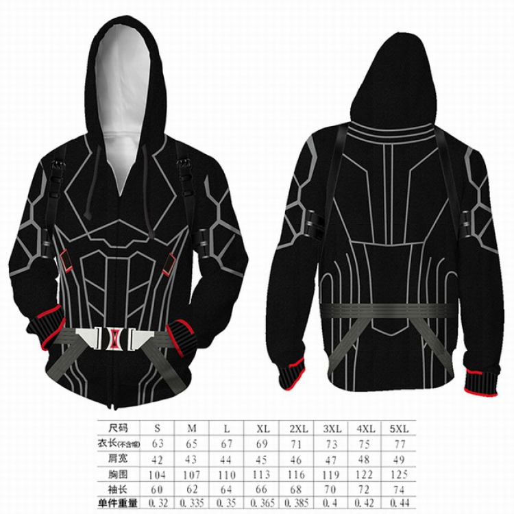 The Avengers Black Widow hooded zipper sweater coat S M L XL 2XL 3XL 4XL 5XL price for 2 pcs preorder 3 days