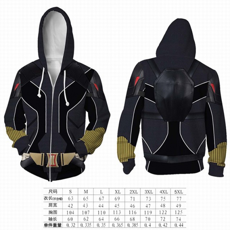 The Avengers Black Widow hooded zipper sweater coat S M L XL 2XL 3XL 4XL 5XL price for 2 pcs preorder 3 days