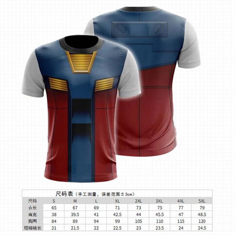 Gundam Full color printed short-sleeved T-shirt 8 sizes from S to 5XL price for 2 pcs GD-2