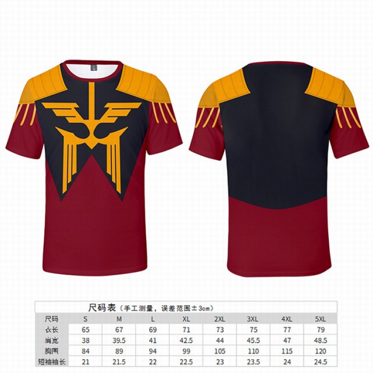 Gundam Full color printed short-sleeved T-shirt 8 sizes from S to 5XL price for 2 pcs GD-5