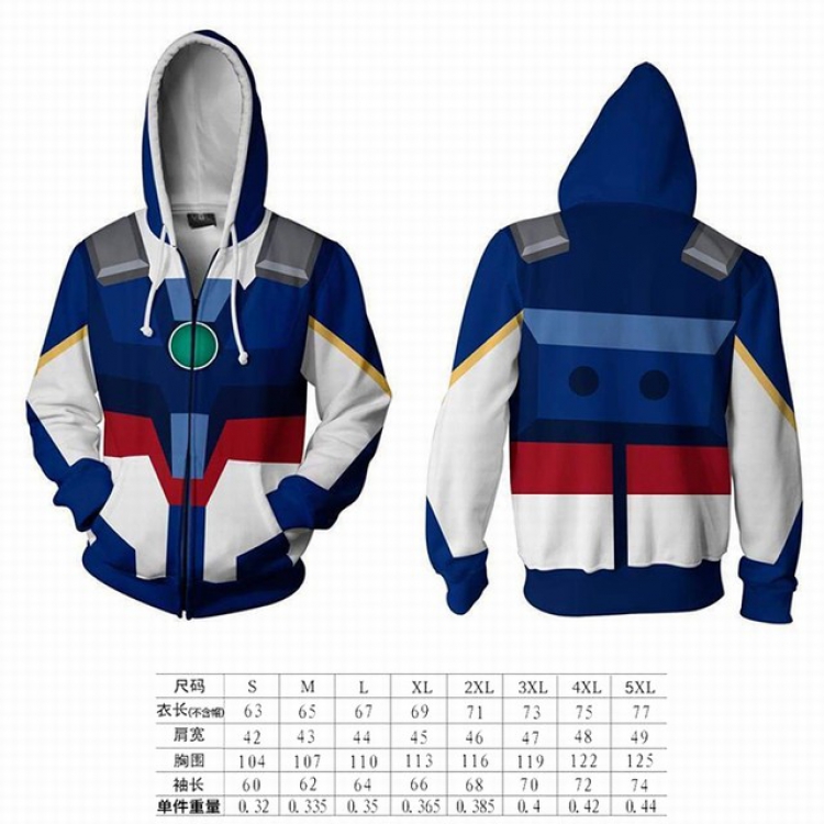 Gundam hooded zipper sweater coat S M L XL 2XL 3XL 4XL 5XL price for 2 pcs preorder 3 days GD-19