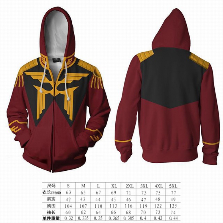 Gundam hooded zipper sweater coat S M L XL 2XL 3XL 4XL 5XL price for 2 pcs preorder 3 days GD-5