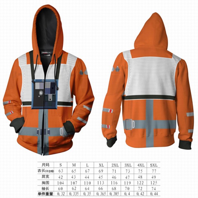 Star Wars Orange hooded zipper sweater coat S M L XL 2XL 3XL 4XL 5XL price for 2 pcs preorder 3 days