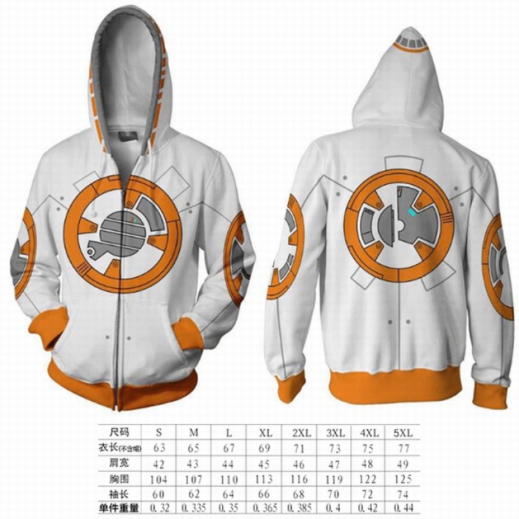 Star Wars robot hooded zipper sweater coat S M L XL 2XL 3XL 4XL 5XL price for 2 pcs preorder 3 days