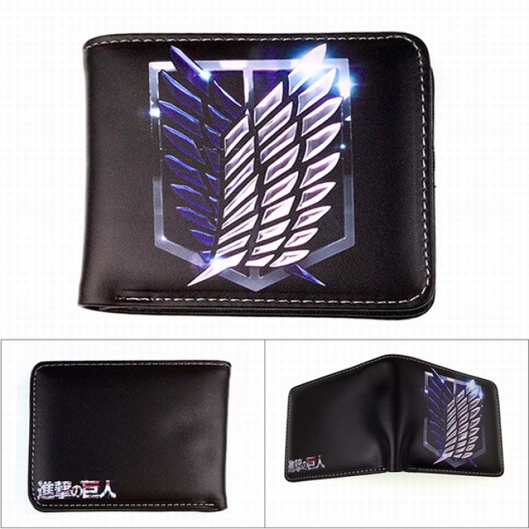 Attack on Titan Scout Regiment/Scout Legion Full color PU twill two fold short wallet