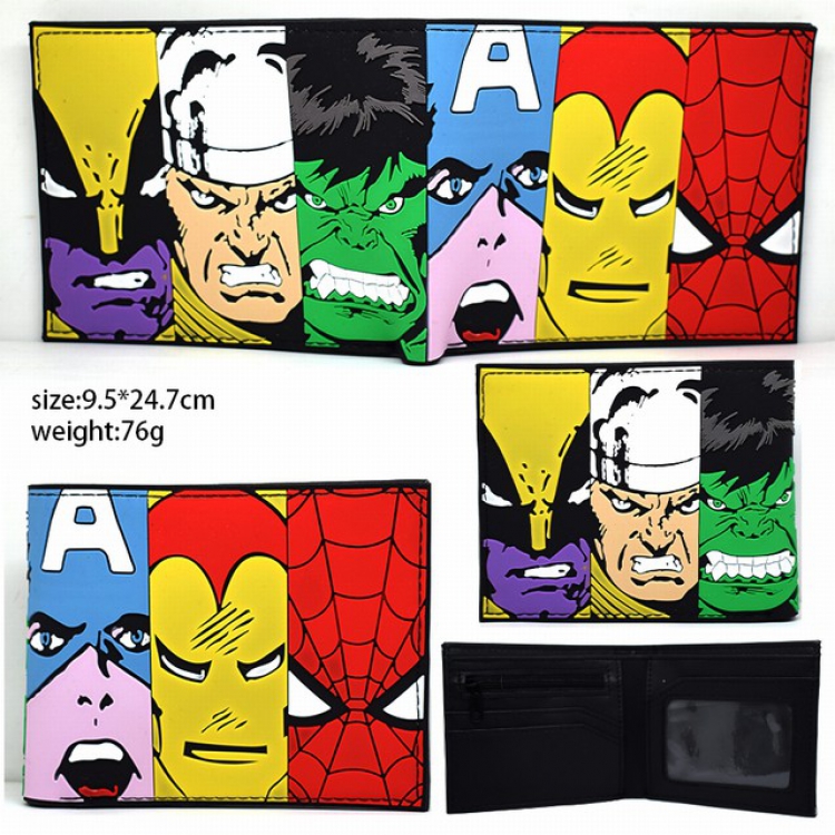 The Avengers Short two-fold silicone wallet 9.5X24.7CM 76G