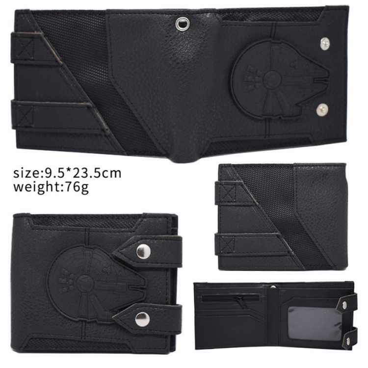 Star Wars Black short two-fold button wallet 9.5X23.5CM 76G