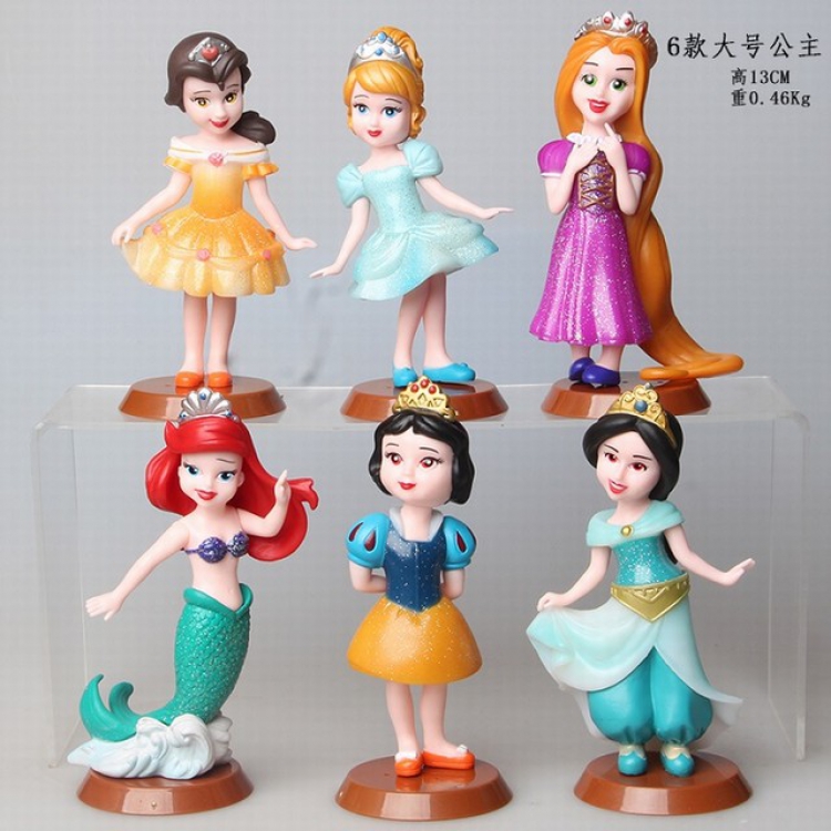 Disney Princess a set of 6 Bagged Figure Decoration Model 13CM 0.46KG
