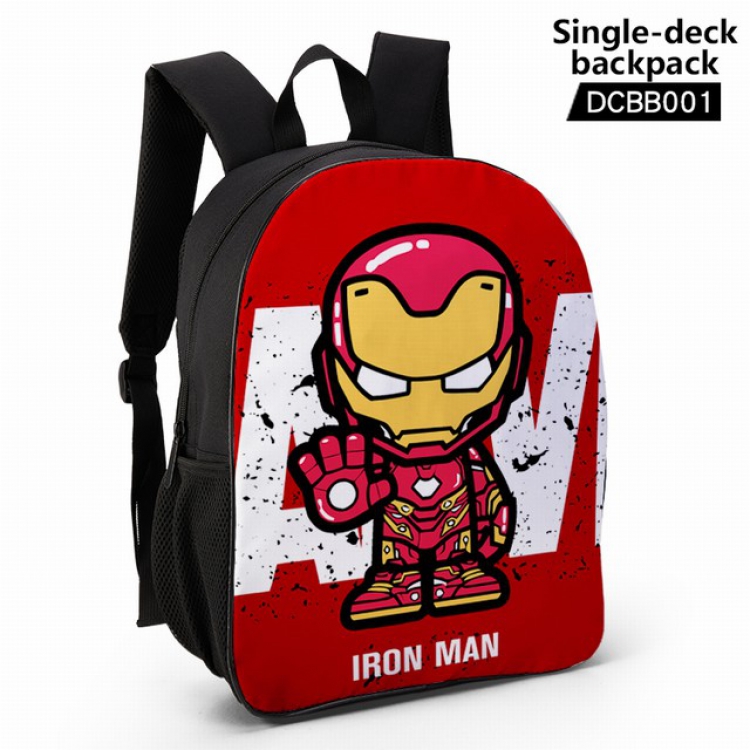 DCBB001-Iron man Anime waterproof single-deck backpack 28.5X13X37CM