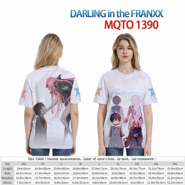 DARLING in the FRANXX Full color short sleeve t-shirt 9 sizes from 2XS to 4XL MQTO-1390
