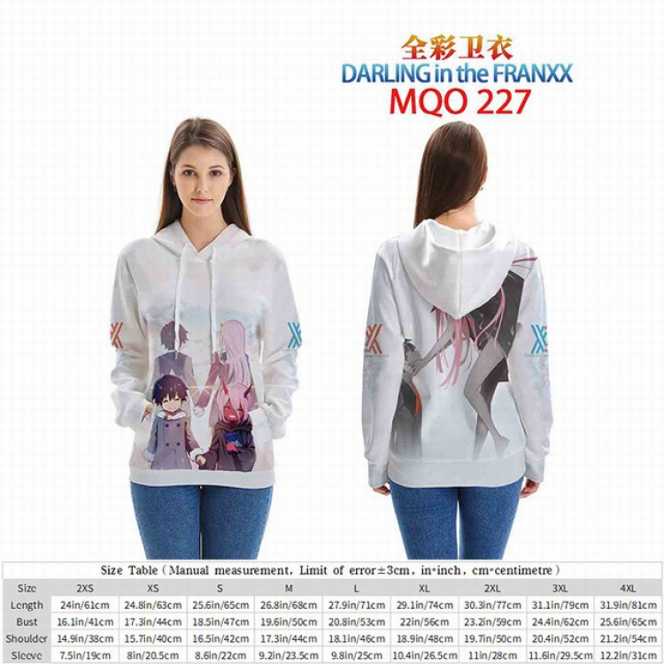 DARLING in the FRANXX Full Color Patch pocket Sweatshirt Hoodie EUR SIZE 9 sizes from XXS to XXXXL MQO227