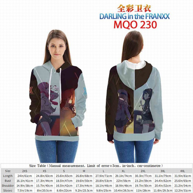 DARLING in the FRANXX Full Color Patch pocket Sweatshirt Hoodie EUR SIZE 9 sizes from XXS to XXXXL MQO230