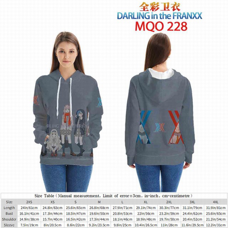 DARLING in the FRANXX Full Color Patch pocket Sweatshirt Hoodie EUR SIZE 9 sizes from XXS to XXXXL MQO228