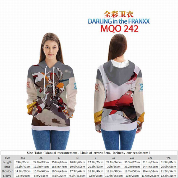 DARLING in the FRANXX Full Color Patch pocket Sweatshirt Hoodie EUR SIZE 9 sizes from XXS to XXXXL MQO242