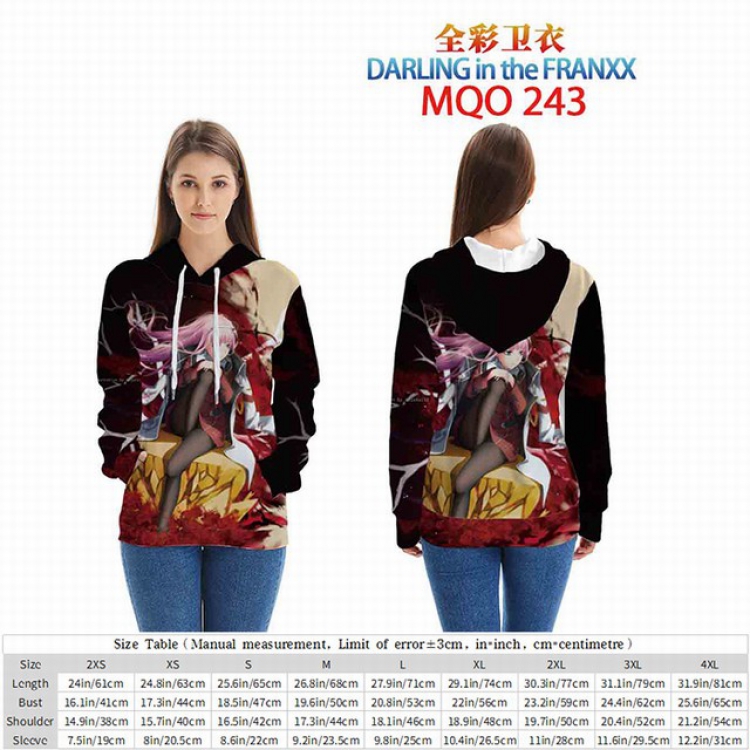 DARLING in the FRANXX Full Color Patch pocket Sweatshirt Hoodie EUR SIZE 9 sizes from XXS to XXXXL MQO243