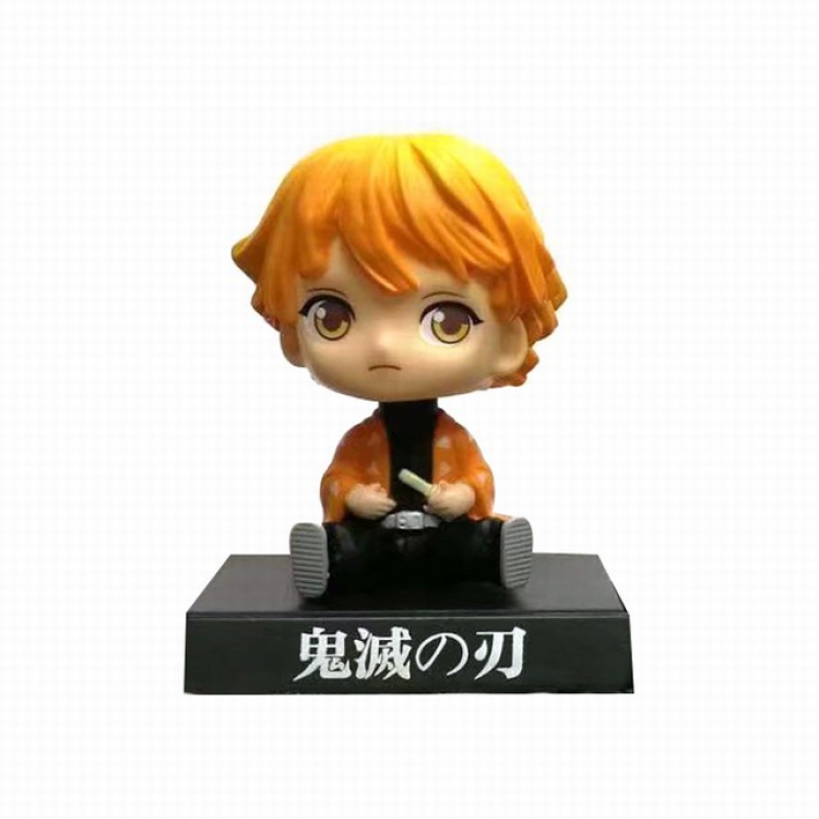 Demon Slayer Kimets Agatsuma Zenitsu  Shake head Boxed Figure Decoration Model About 13CM