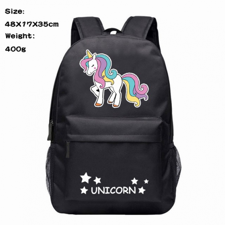 Unicorn Anime 600D Canvas Backpack 48X17X35CM 400G