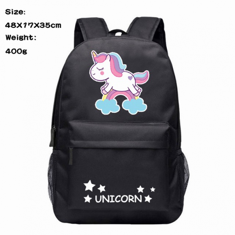 Unicorn Anime 600D Canvas Backpack 48X17X35CM 400G