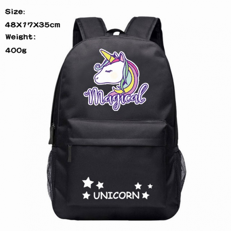 Unicorn Anime 600D Canvas Backpack 48X17X35CM 400G