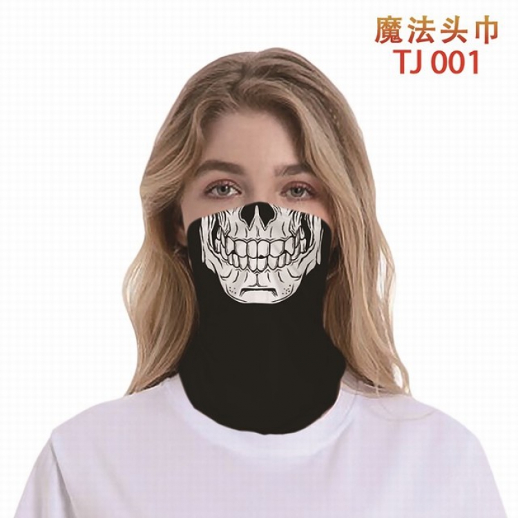 TJ 001-Personalized facial expression color printing magic turban scarf