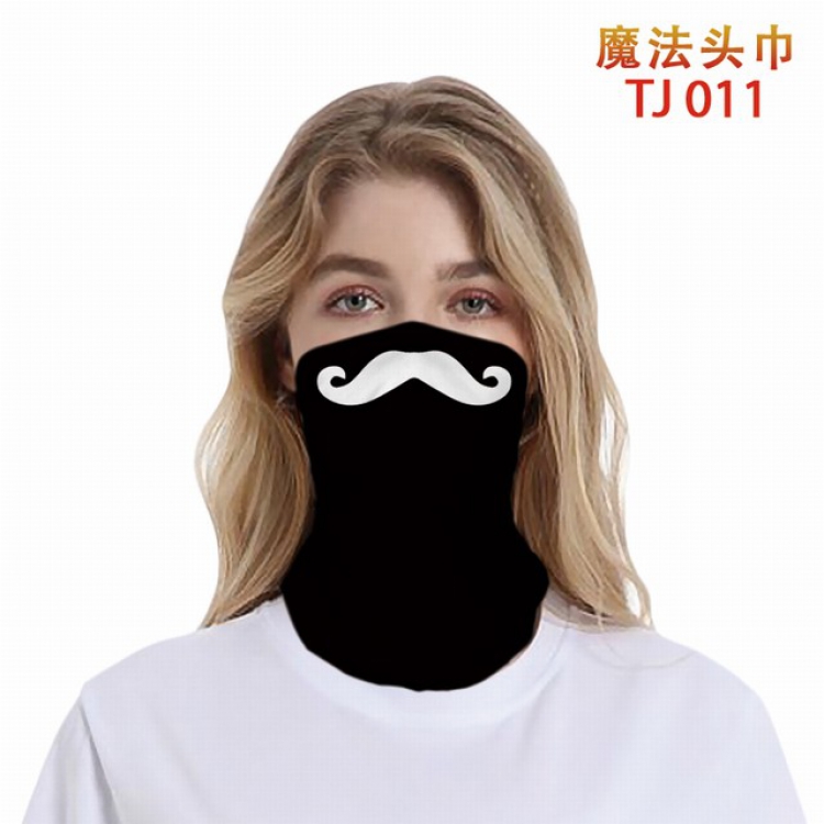 TJ-011-Personalized facial expression color printing magic turban scarf