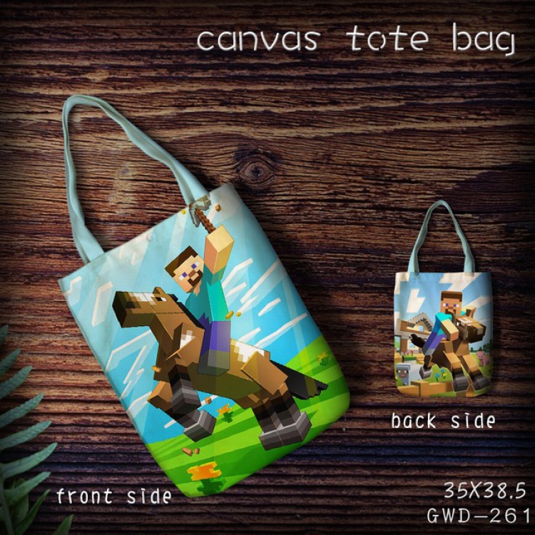 GWD261-Minecraft Canvas tote bag 35X38.5CM (Can be customized for a single model)