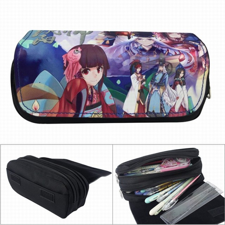 Hatsune Miku Anime double layer multifunctional canvas pencil bag wallet  20X9X6.5CM 100G