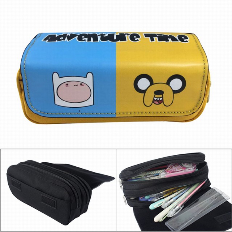 Adventure Time Anime double layer multifunctional canvas pencil bag wallet  20X9X6.5CM 100G