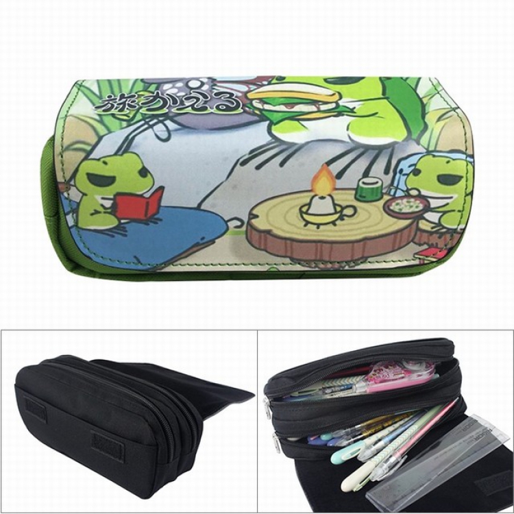 Tabikaeru/Journey Frog Anime double layer multifunctional canvas pencil bag wallet  20X9X6.5CM 100G