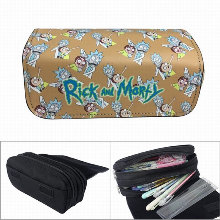 Rick and Morty Anime double layer multifunctional canvas pencil bag wallet  20X9X6.5CM 100G