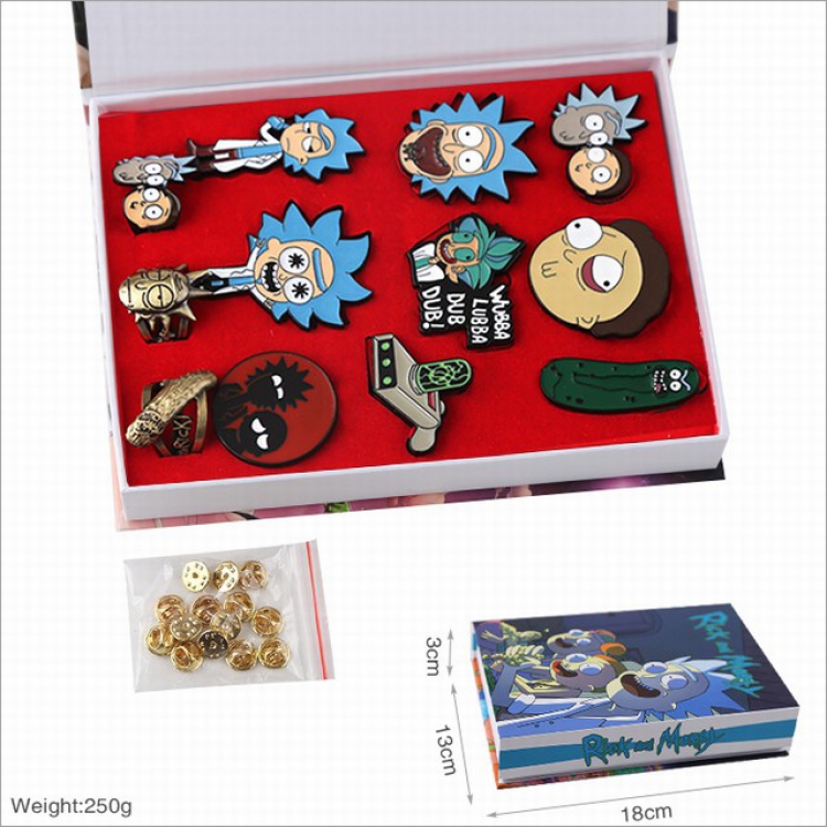 Rick and Morty boxed brooch a set of 12