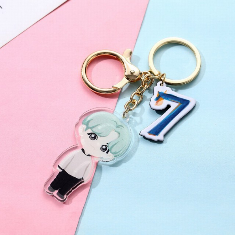 BTS JK Cartoon acrylic key ring pendant About 5.5X6CM 18G a set price for 5 pcs
