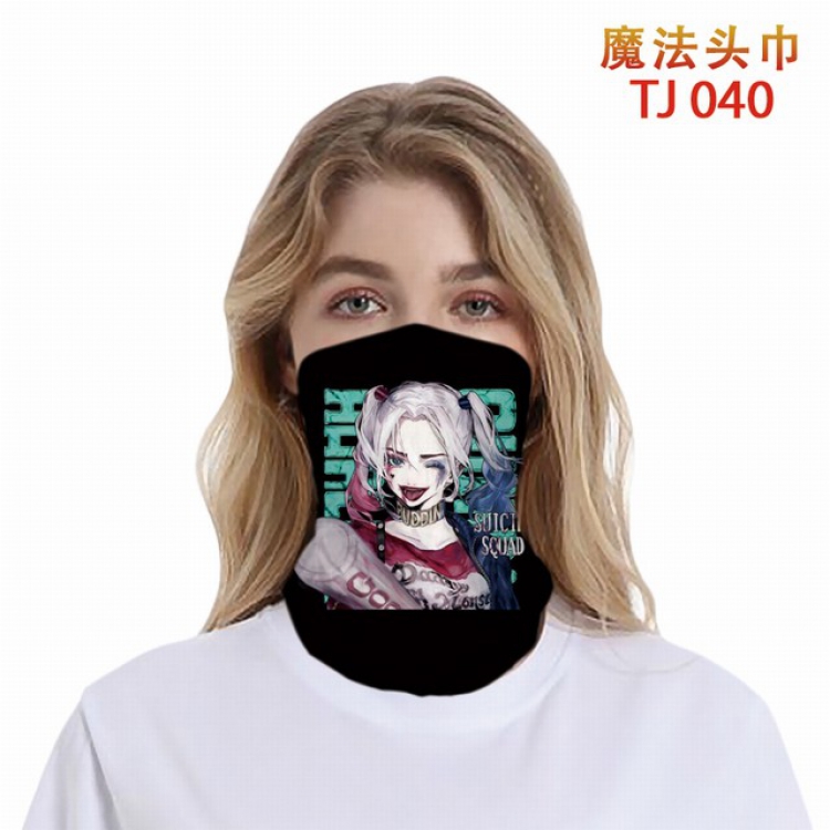 TJ-040-Harley Quinn Personalized color printing magic turban scarf