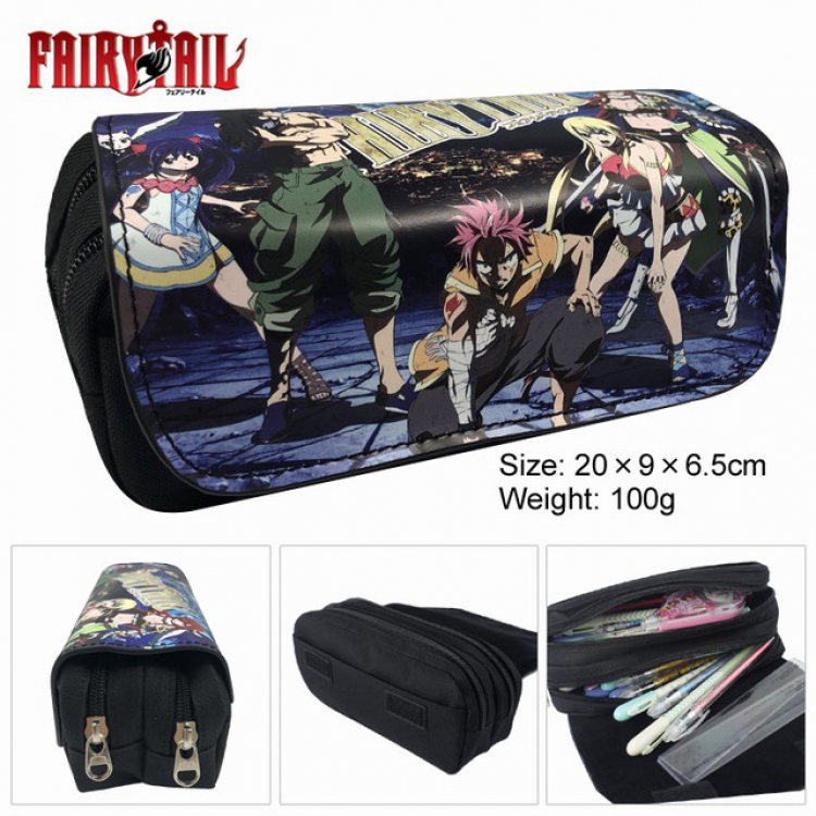 Fairy tail Anime double layer multifunctional canvas pencil bag wallet 20X9X6.5CM 100G