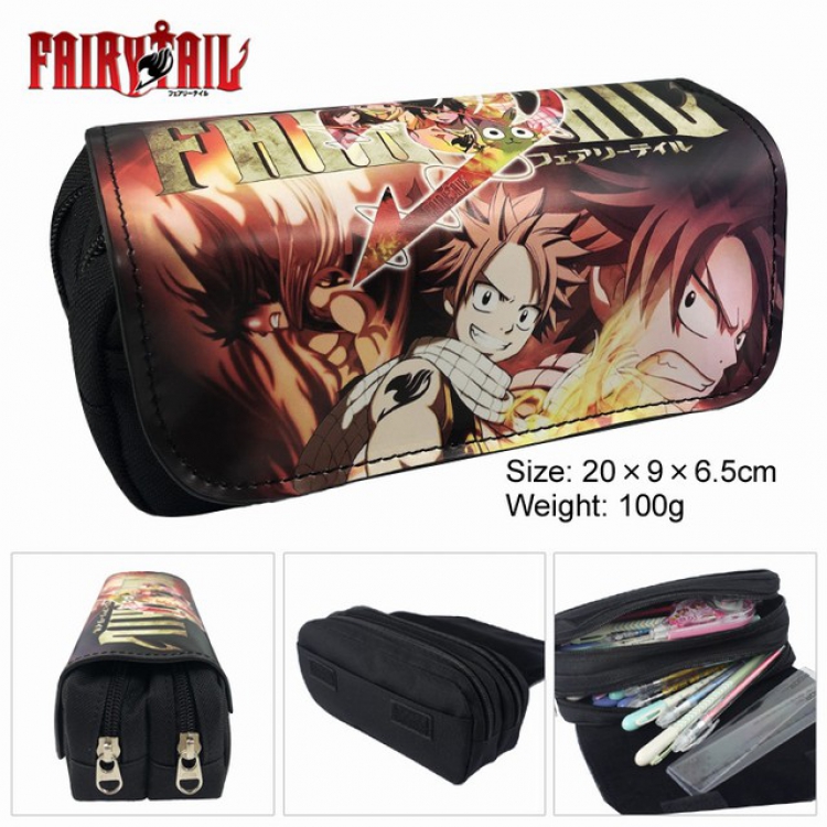 Fairy tail Anime double layer multifunctional canvas pencil bag wallet 20X9X6.5CM 100G