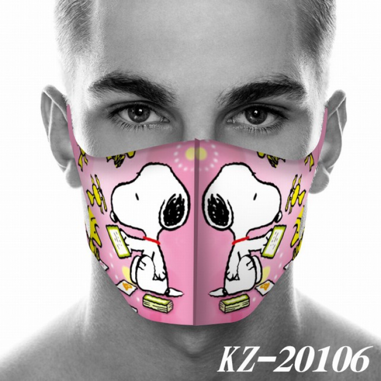 Snoopy Anime 3D digital printing masks a set price for 5 pcs KZ-20106