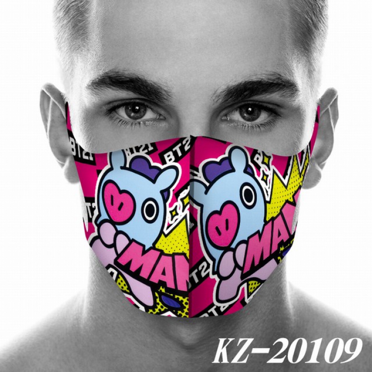 BTS Anime 3D digital printing masks a set price for 5 pcs KZ-20109