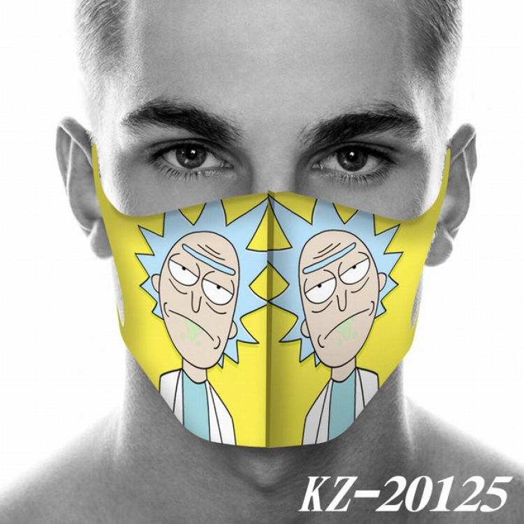 Rick and Morty Anime 3D digital printing masks a set price for 5 pcs KZ-20125
