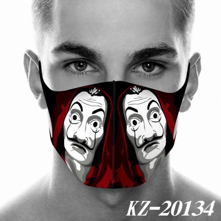 La casa de papel Anime 3D digital printing masks a set price for 5 pcs KZ-20134