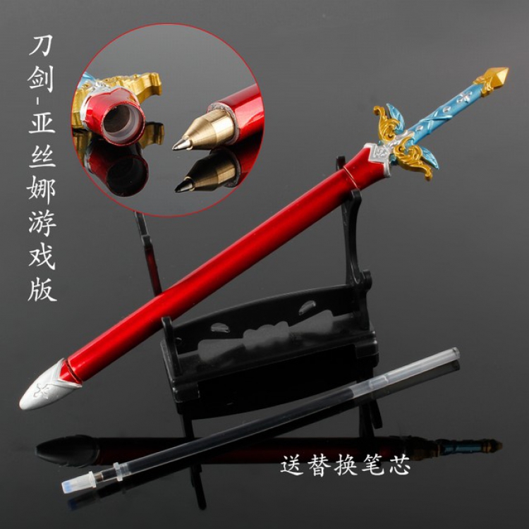 Sword Art Online Yuuki Asuna Color alloy gel pens  18.5CM 82G (Send a replacement refill)