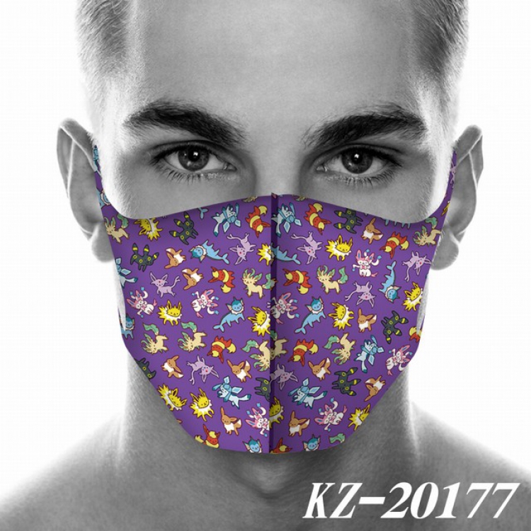 Pokemon Anime 3D digital printing masks a set price for 5 pcs KZ-20177