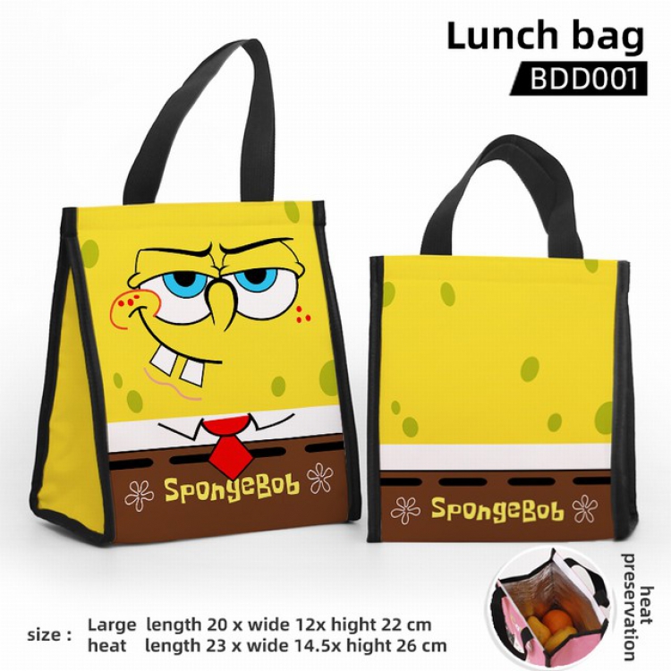SpongeBob Full color insulated lunch bag large 23X14.5X26CM BDD001