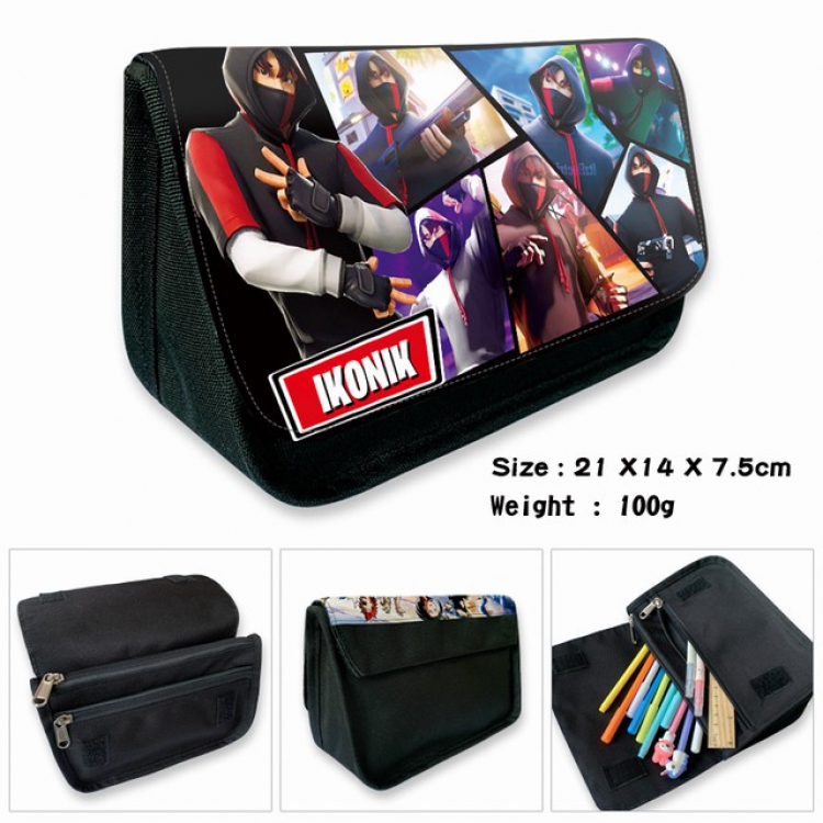 Fortnite-2B Anime double layer multifunctional canvas pencil bag wallet 21X14X7.5CM 100G