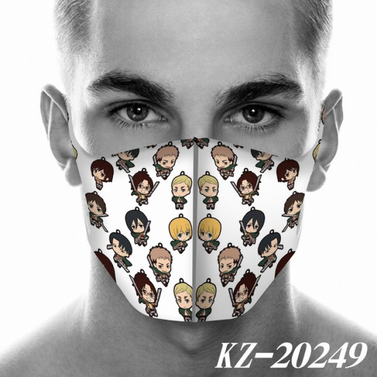 Attack on Titan Anime 3D digital printing masks a set price for 5 pcs KZ-20249