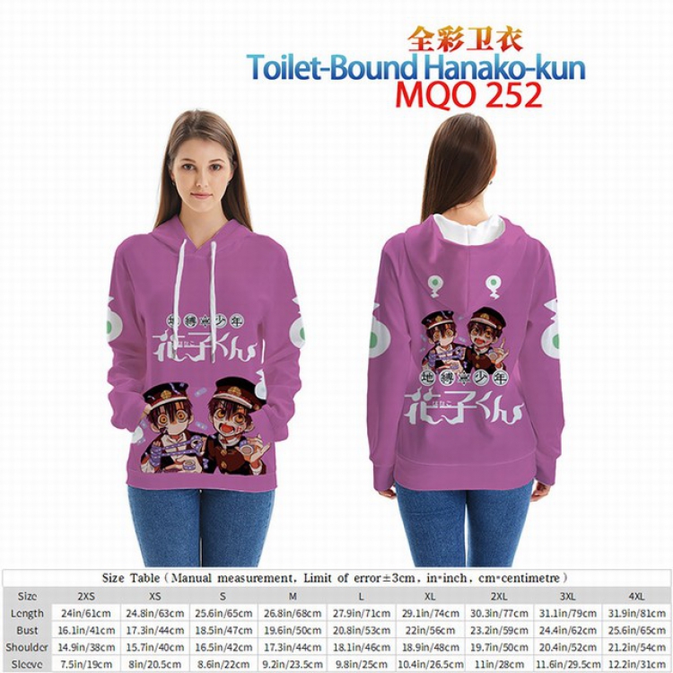 Toilet-Bound Hanako-kun Full Color Patch pocket Sweatshirt Hoodie EUR SIZE 9 sizes from XXS to XXXXL MQO252