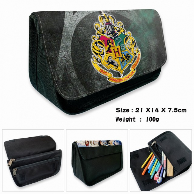 Harry Potter-2B Anime double layer multifunctional canvas pencil bag wallet 21X14X7.5CM 100G