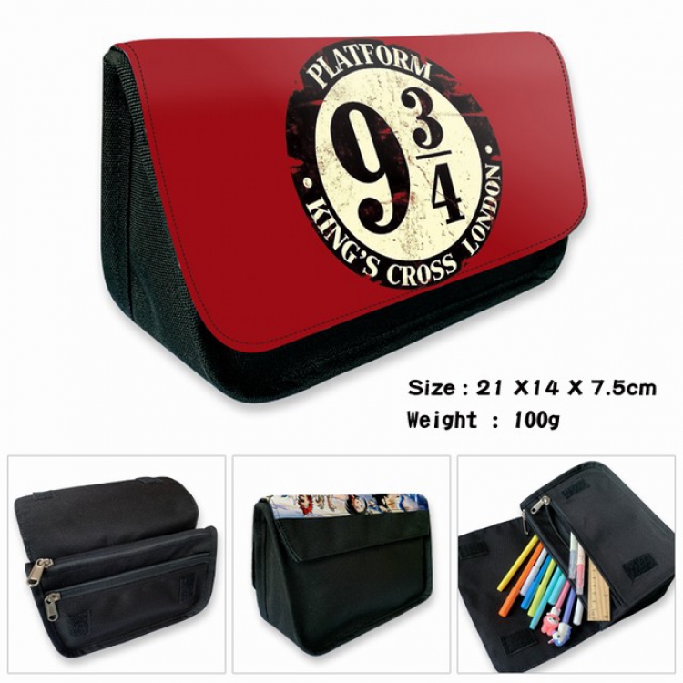 Harry Potter-4B Anime double layer multifunctional canvas pencil bag wallet 21X14X7.5CM 100G