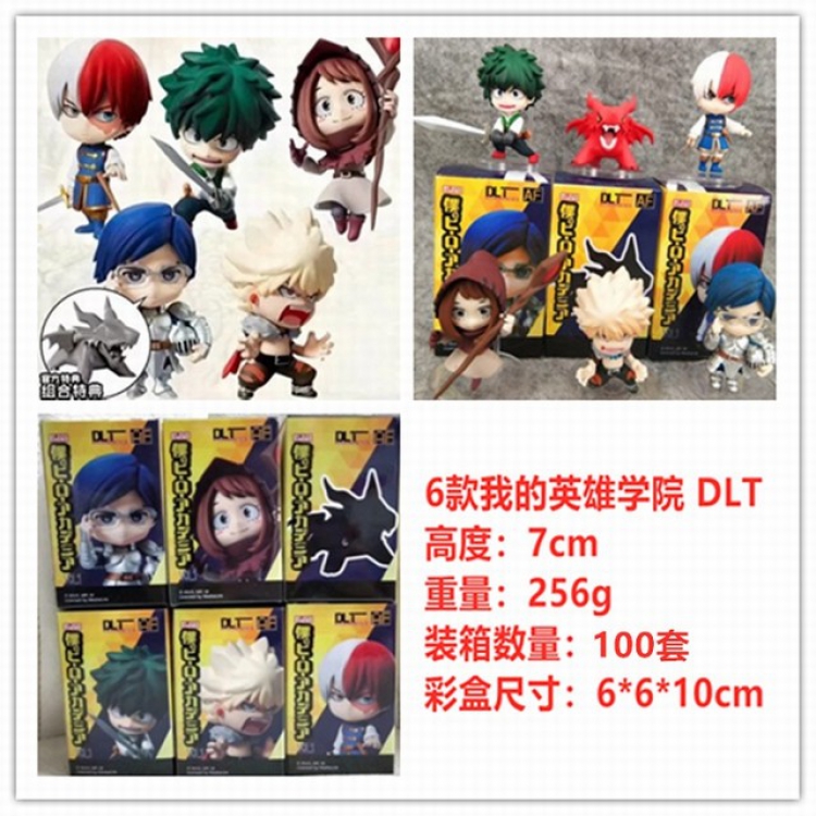 My Hero Academia DLT a set of 6  Boxed Figure Decoration Model 7CM 256G a box of 100 sets