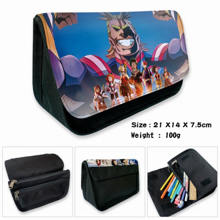 My Hero Academia-3B Anime double layer multifunctional canvas pencil bag wallet 21X14X7.5CM 100G